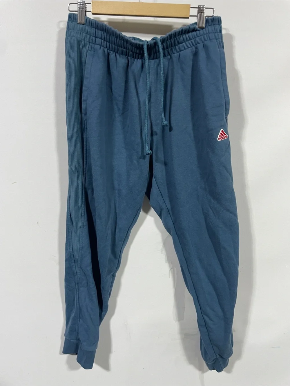 adidas Teal Blue Drawstring Joggers with Logo